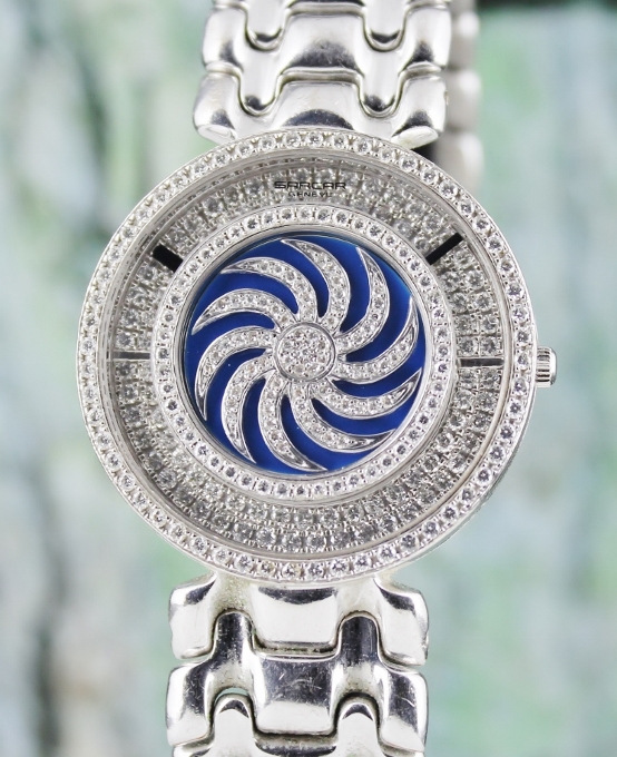 (image for) 100% ORIGINAL SARCAR 18K WHITE GOLD MAGIC MOON QUARTZ WATCH